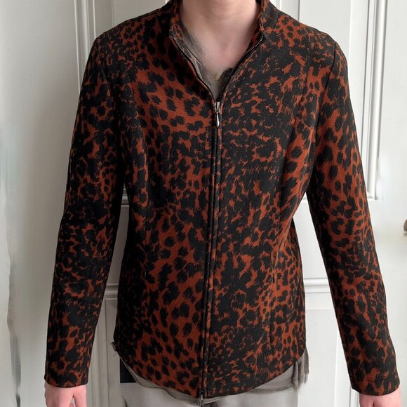 Linea by Louis Dell'Olio  Jacket ANIMAL Jacquard Zip Front Jacket - Picture 1 of 6